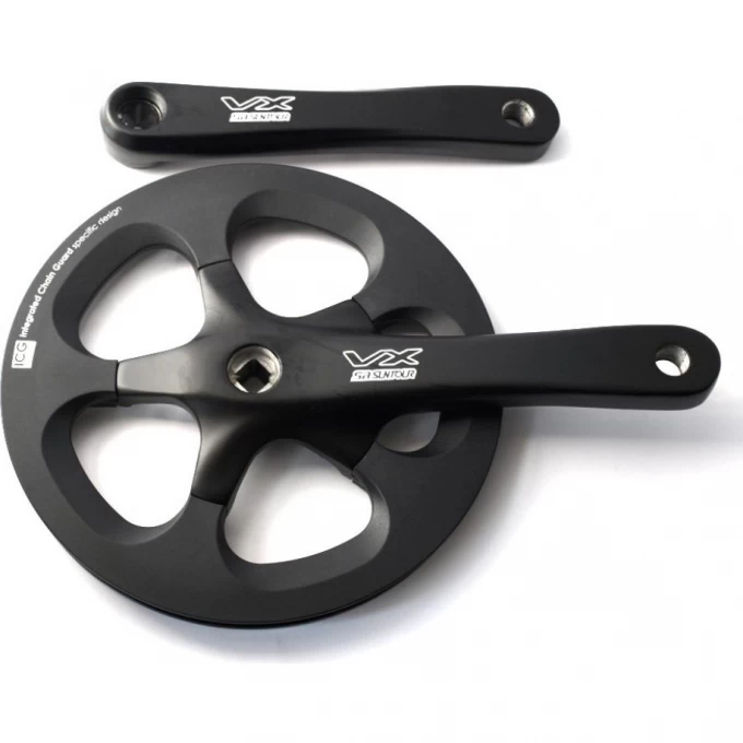 Шатуны SUNTOUR CW16-VX-S44 PB BDG 44T, 175мм, с двойной защитой, чёрные 7787 Шатуны SUNTOUR CW16-VX-S44 PB BDG 44T, 175мм, с двойной защитой, чёрные 7787